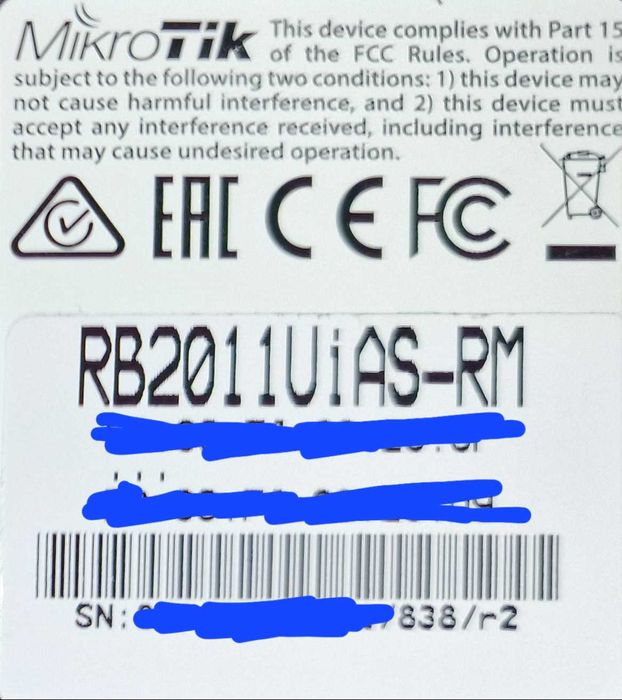 Маршрутизатор MikroTik RB2011UiAS-RM (5x1G, 5x100M, 1xSFP)