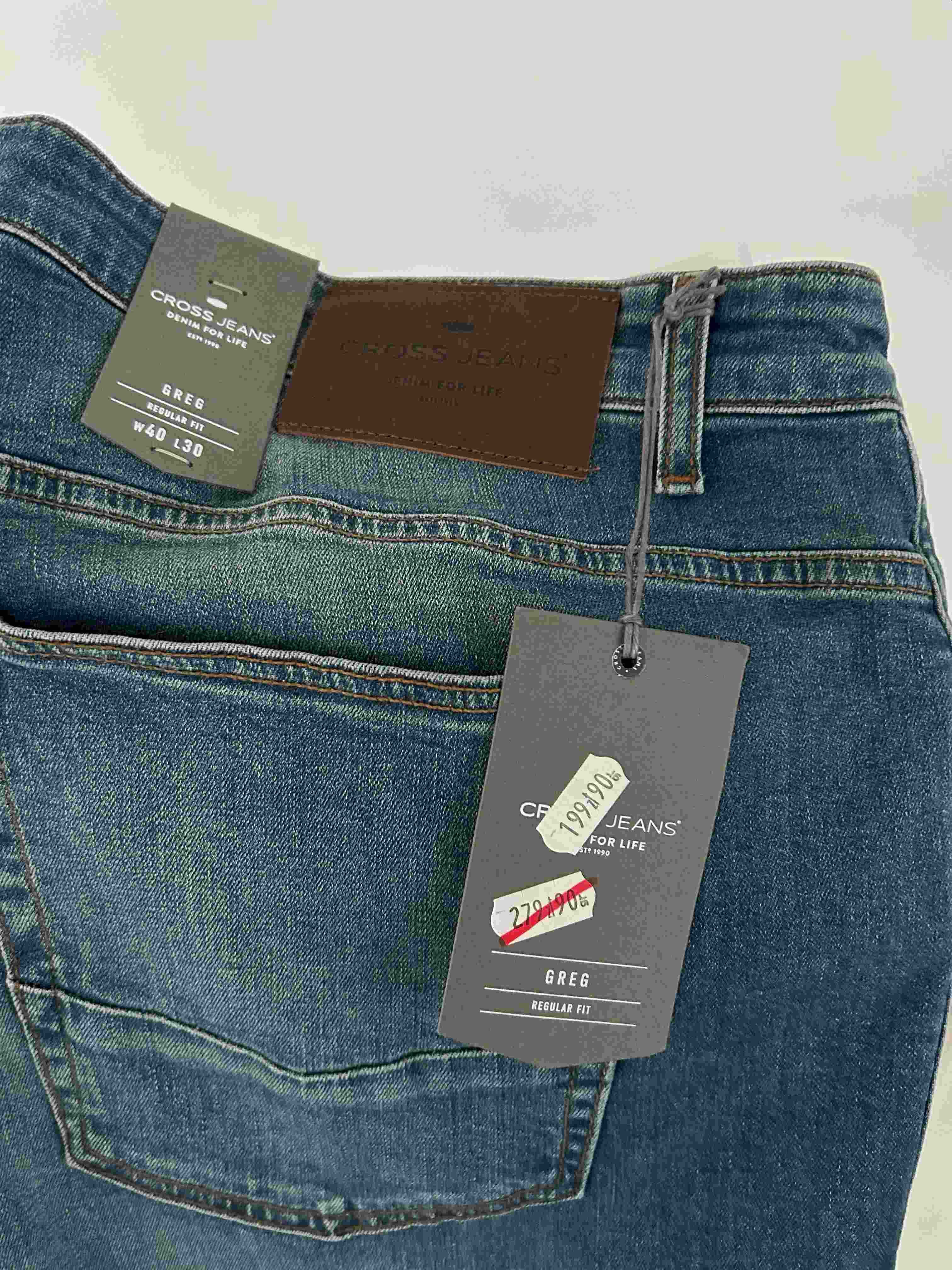 Spodnie męskie jeansowe proste Cross Jeans Regular FIt GREG W40 L30