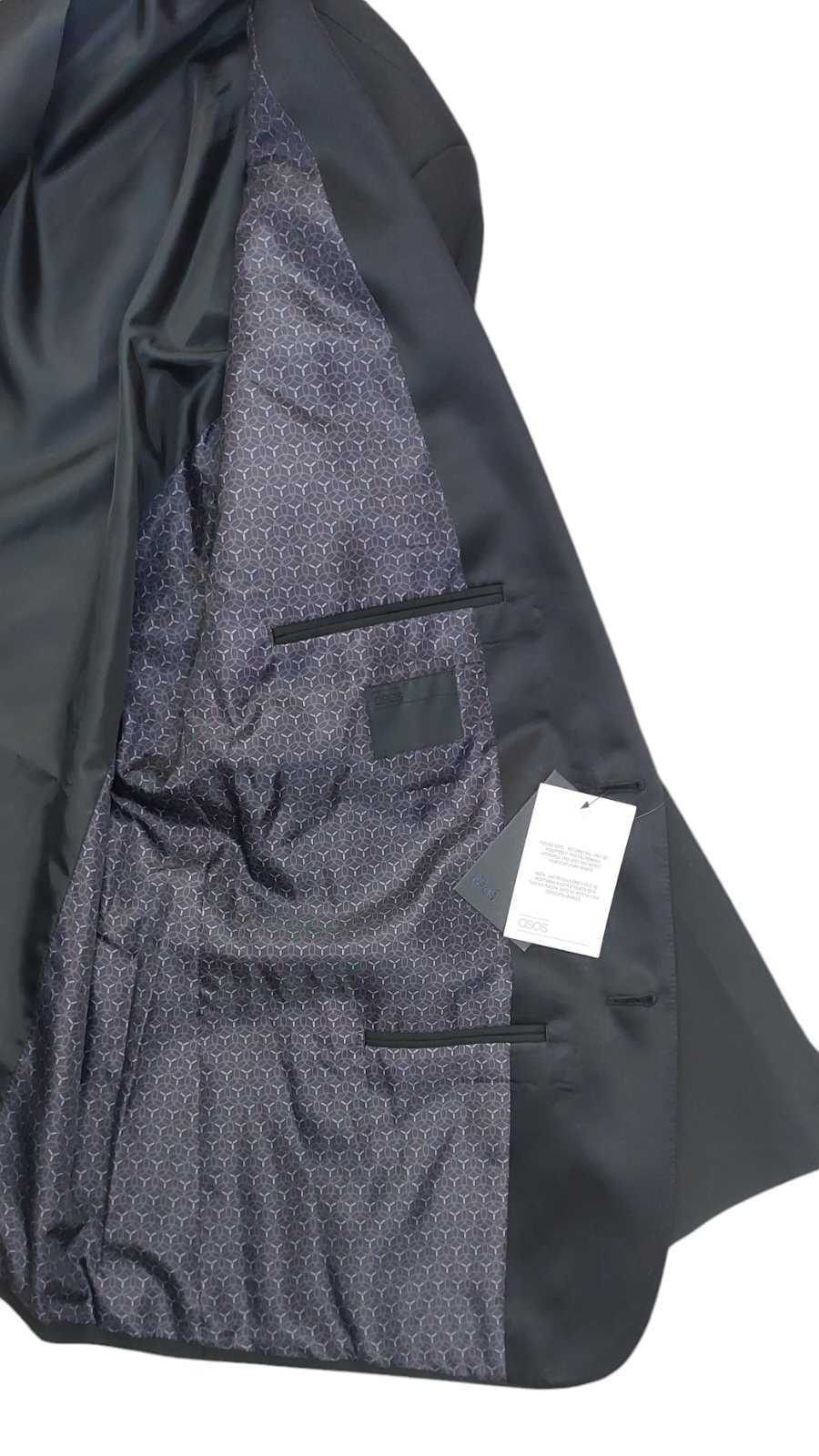 Czarna marynarka z wiskozą ASOS, R. 56