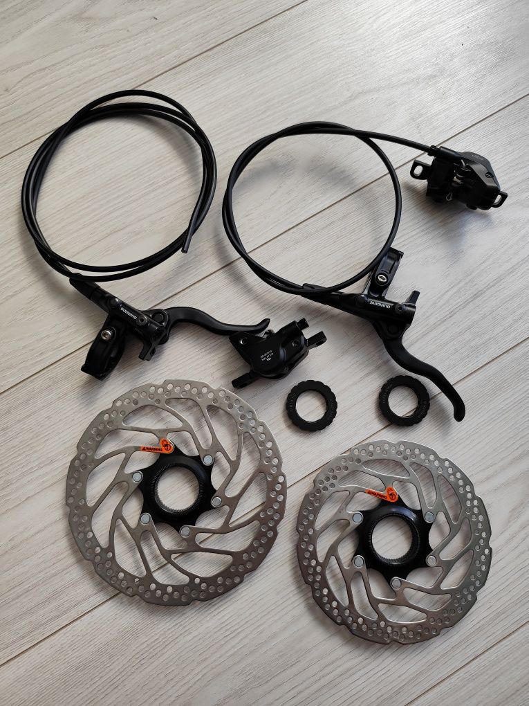 Shimano hamulec hydrauliczny przód i tył BR-MT410 / BL-M4100 + tarcze