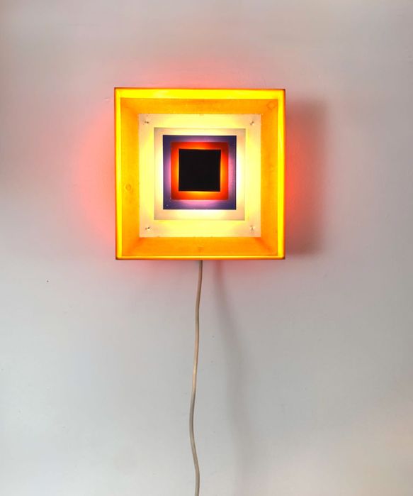 Rzadki kinkiet Lyfa Kvadrille, projekt Bent Karlby, Dania, lata 70