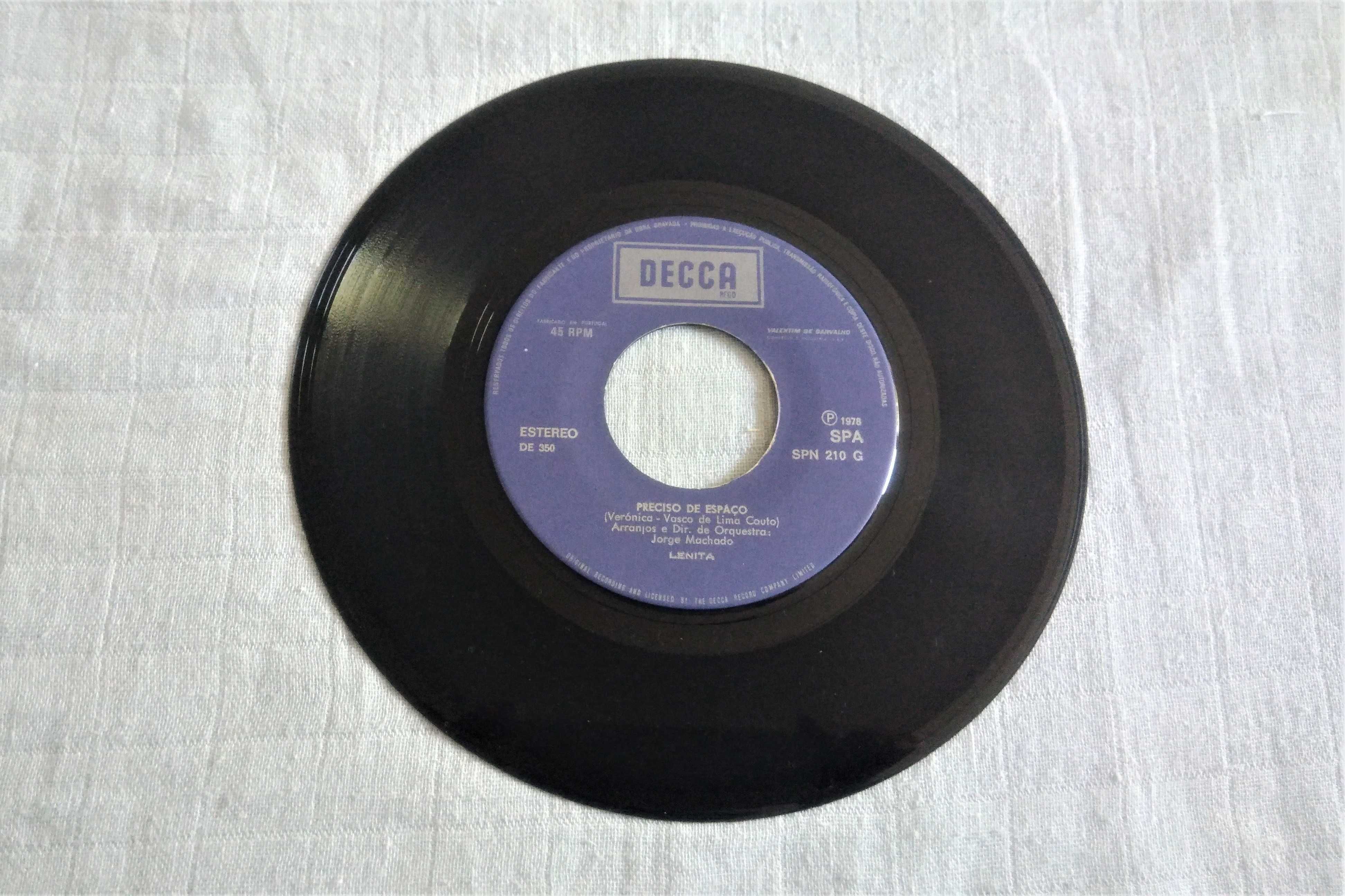 Disco vinil single Preciso de espaço, Lenita Gentil, 1978