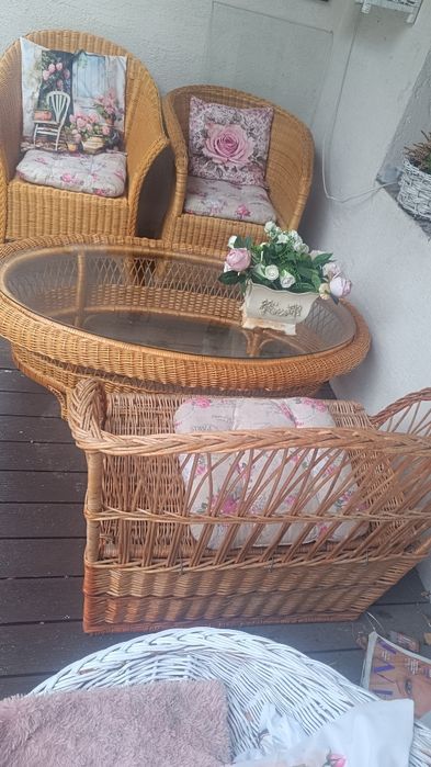 Komplet z wikliny Styl Prowansalski