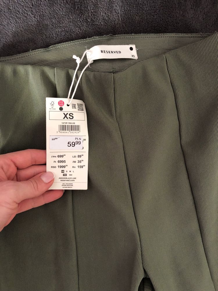 Spodnie dzianinowe khaki h&m