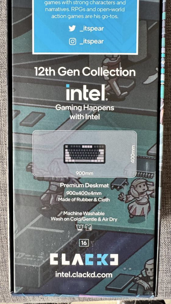 Nowa podkładka gamingowa Intel Artist Series x Clackd (900x400mm)