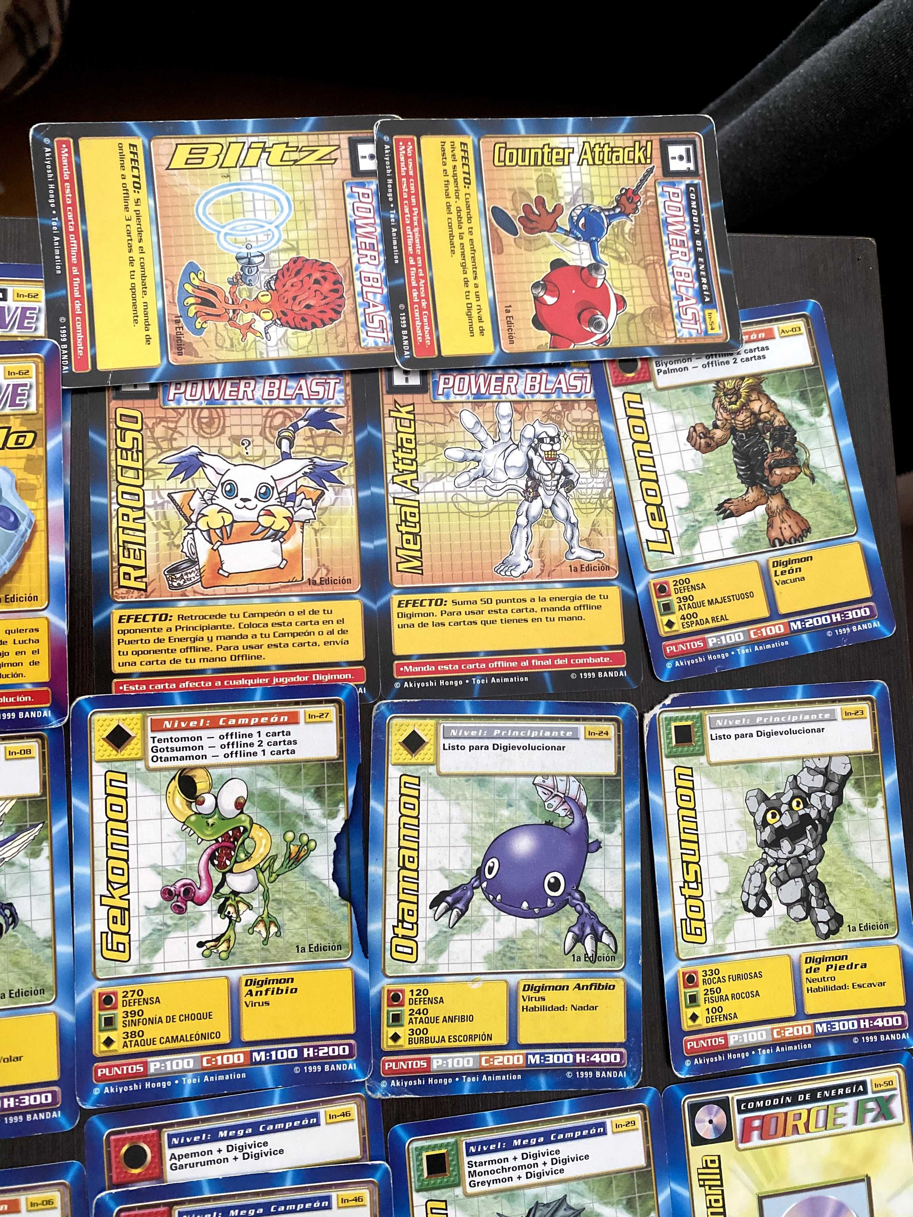 70 Cartas Digimon Antigas | Espanhol | 1999 Bandai