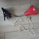 Lampka na biurko, lampa z klipsem, PRL.