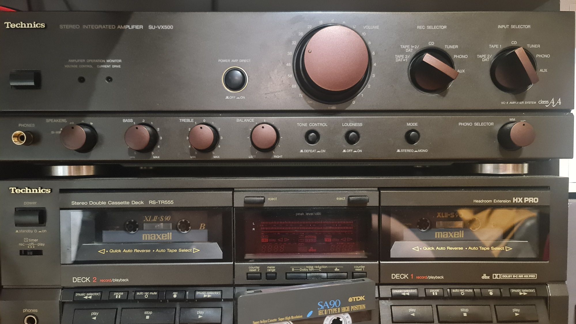 Magnetofon Kasetowy Technics TR RS 555 dwukasetowy bdb