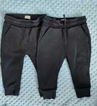 Dwie pary dresowych czarnych spodni dla chłopca 80