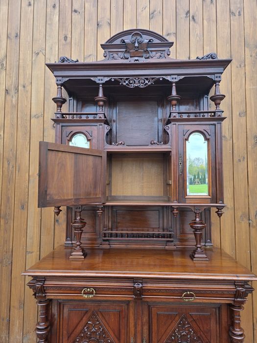 Orzechowy kredens eklektyczny rzeczy #2107 Stylowy Węgrów