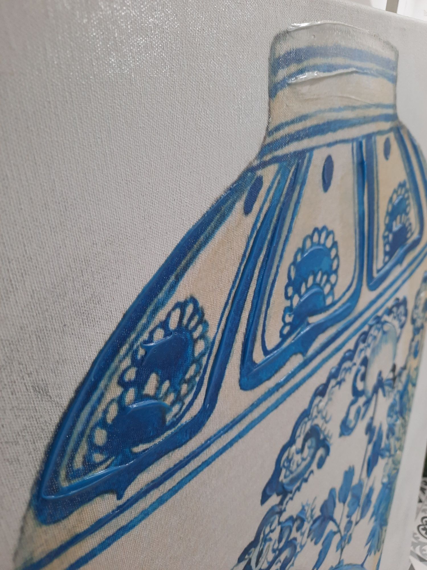 Obraz waza modrak niebieski duży m&c 74x100