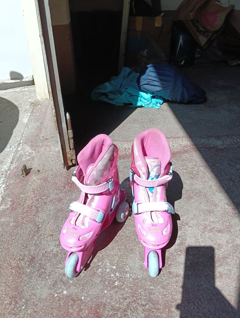 Patins 3 rodas rosa