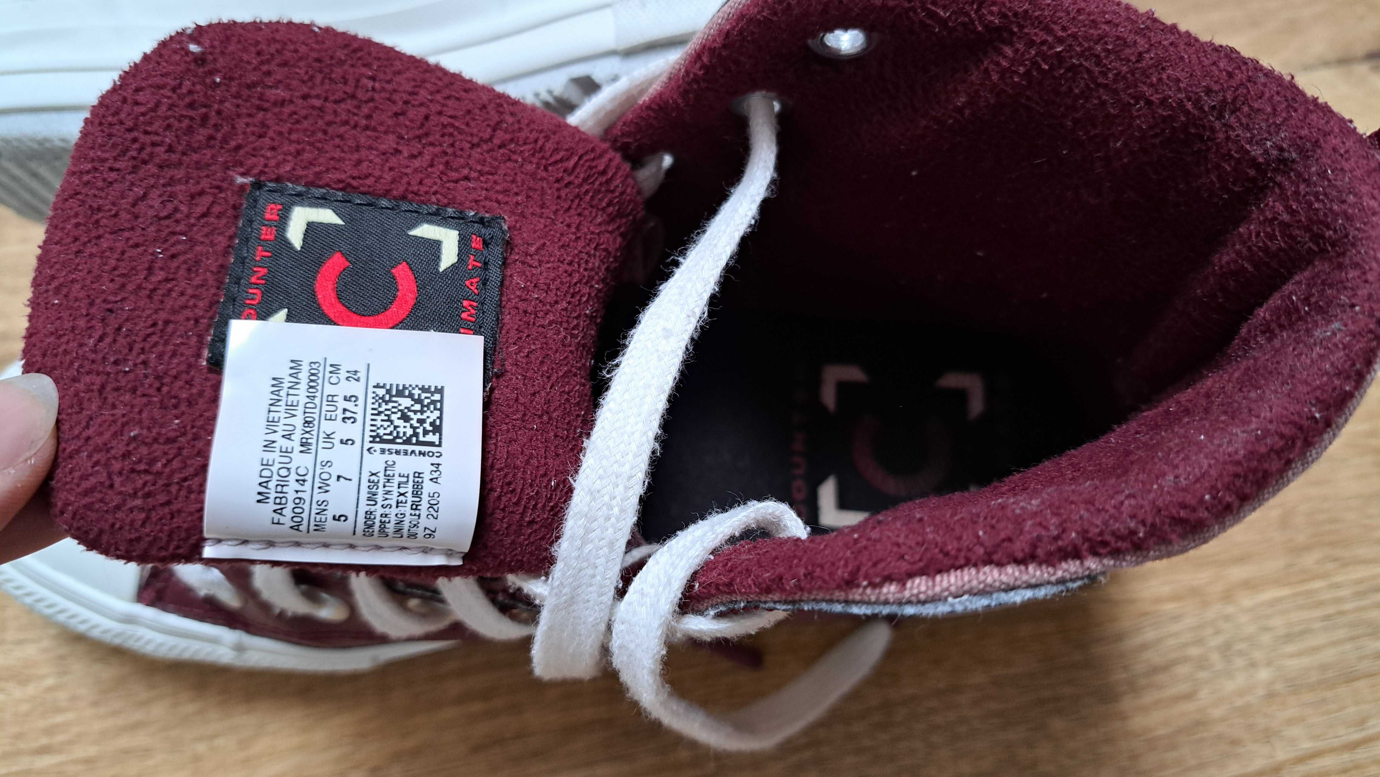 Converse  trampki bordowe 37