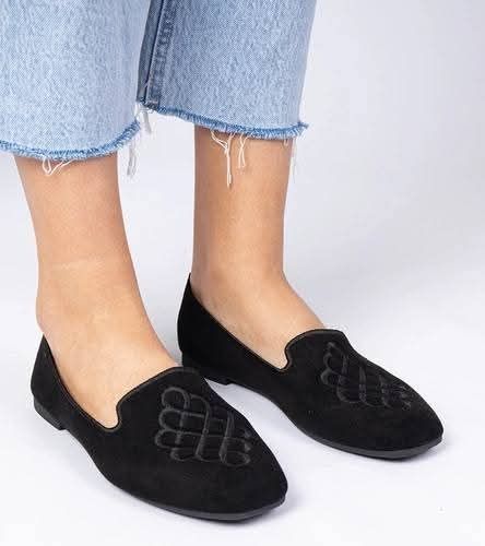 Baleriny damskie z haftem