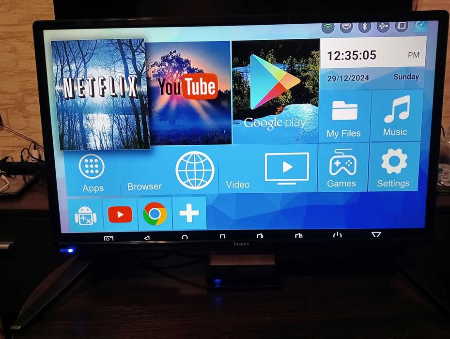 Телевізор Bravis 24 дюйми з TV Box H96 Pro+