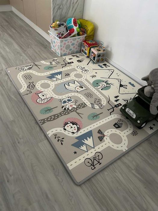 Dwustronna Edukacyjna MATA PIANKOWA Dla Dzieci DUŻA 180x150 CM