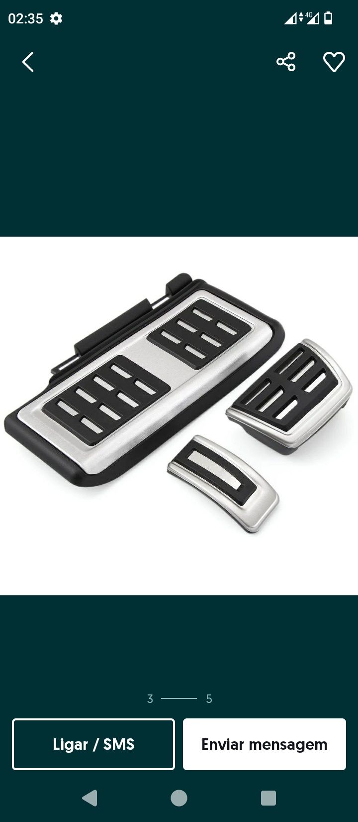 Kit Conjunto Pedais Capas VW