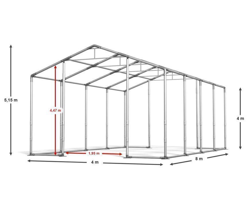 Namiot Magazynowy CAŁOROCZNY 4x8x4m Namiot Handlowy Hala namiotowa