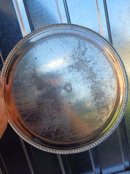 Taca chromowana PRL-u staroć zabytek antyk