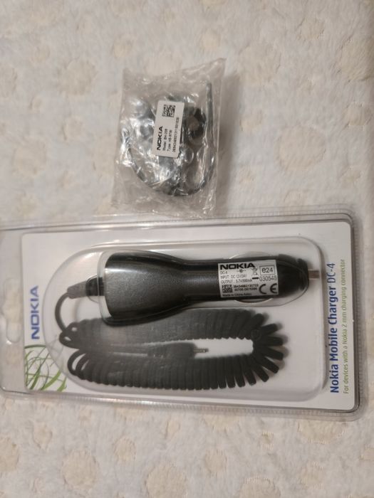 Zestaw słuchawka bluetooth +ładowarka samochodowa Nokia