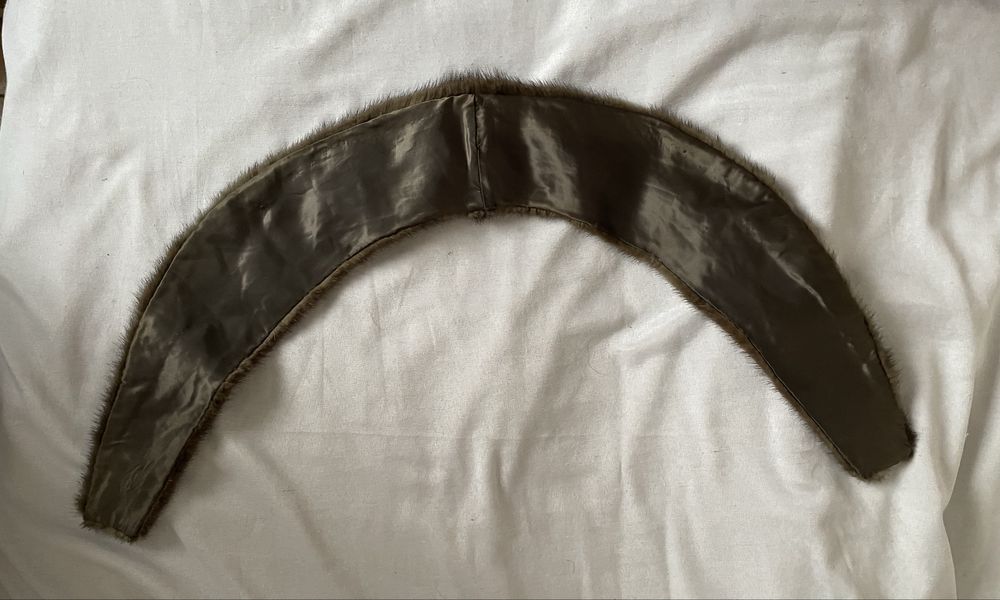 Kołnierz z naturalnego futra norki z norek brązowy