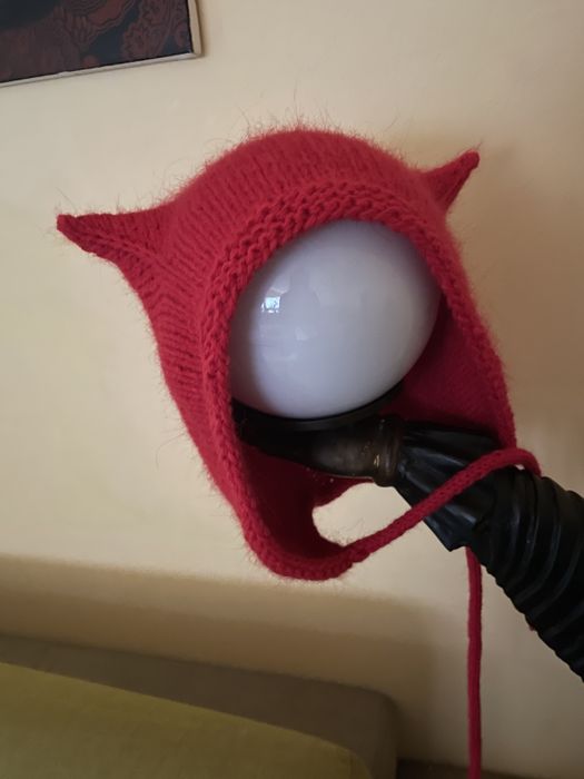 czapka z uszami kota bonetka dla dorosłych handmade puchata kotka