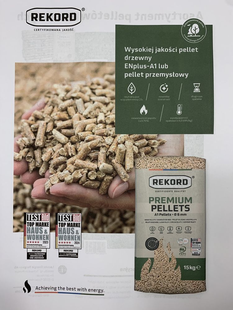 Pellet drzewny Niemiecki A1 6mm REKORD PREMIUM.