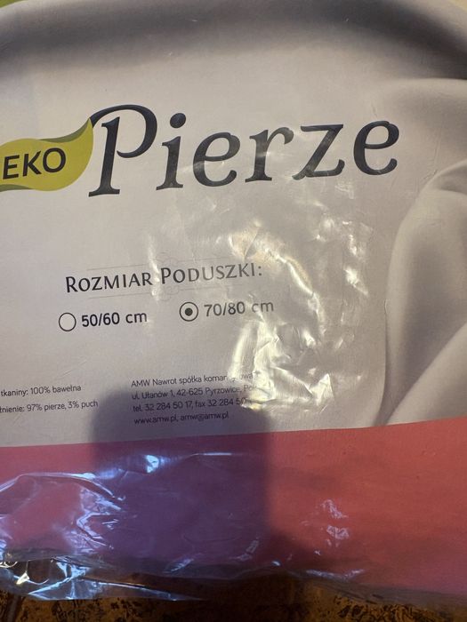 Poduszka 70x80 pierze