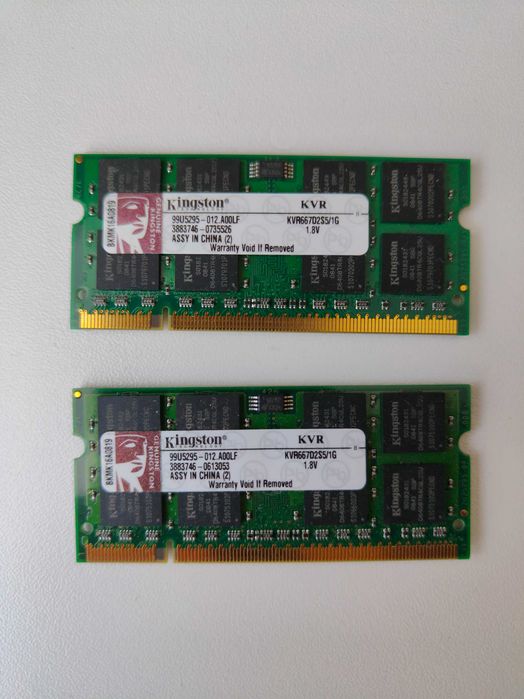 Pamięć RAM Kingston 2×1 GB DDR2-667 MHz SODIMM (KVR667D2S5/1G)