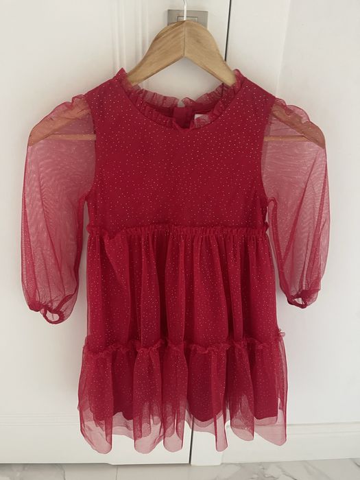 Sukienka świąteczna czerwona 116