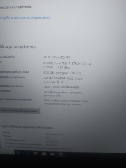 Gamingowy  i7-8th/16GB/120SSD+500GB RTX2060 6GB