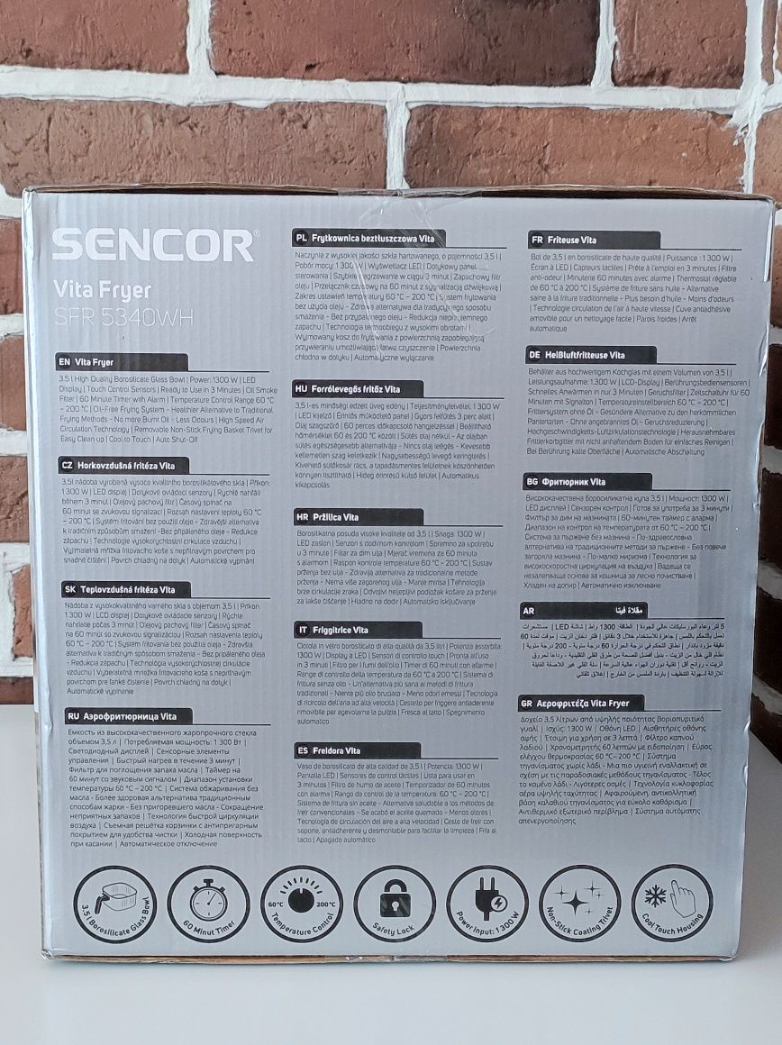 Frytkownica BEZTŁUSZCZOWA Sencor SFR 5340WH 1300W 3,5L Biała Nowa
