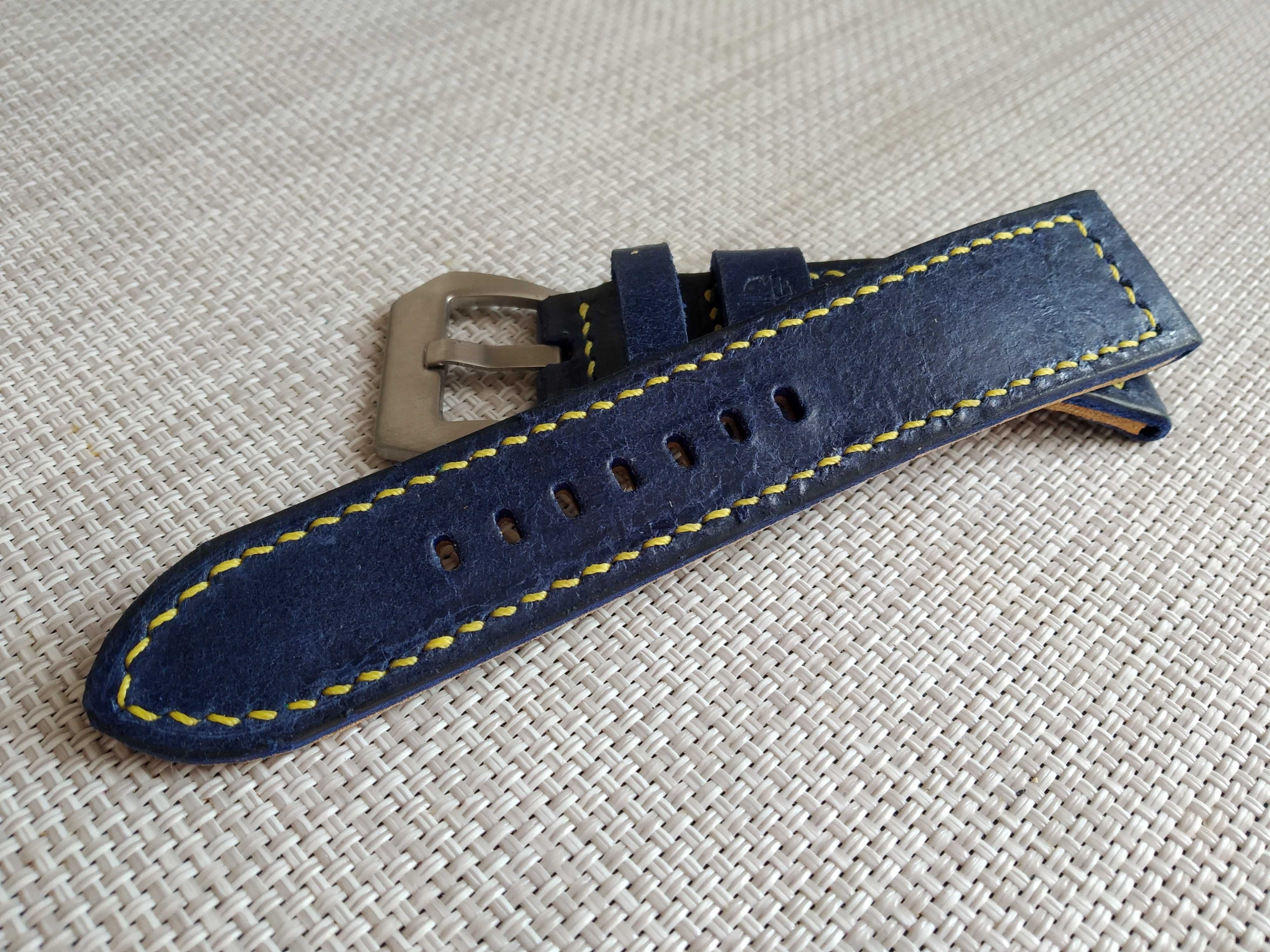 Pasek skórzany do zegarka 24 / 22 mm skóra Full Grain
