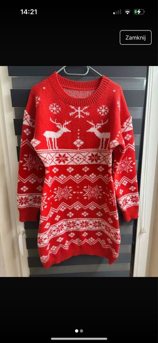 Sukienka Swiateczna czerwono biala