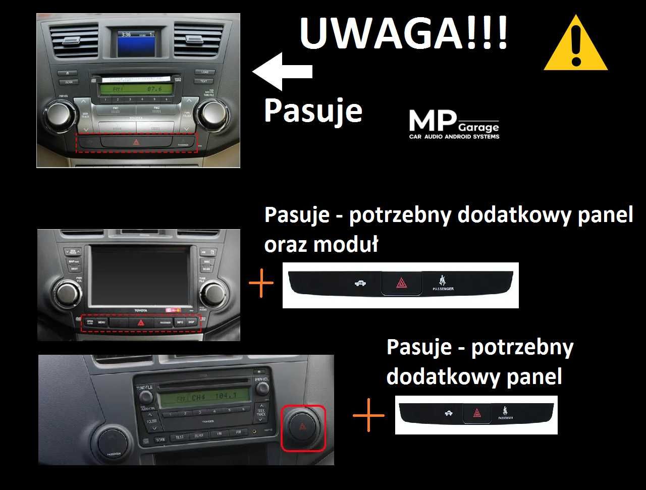 Toyota Highlander Stacja Multimedialna Android CarPlay/AA Qled 4G Gw.