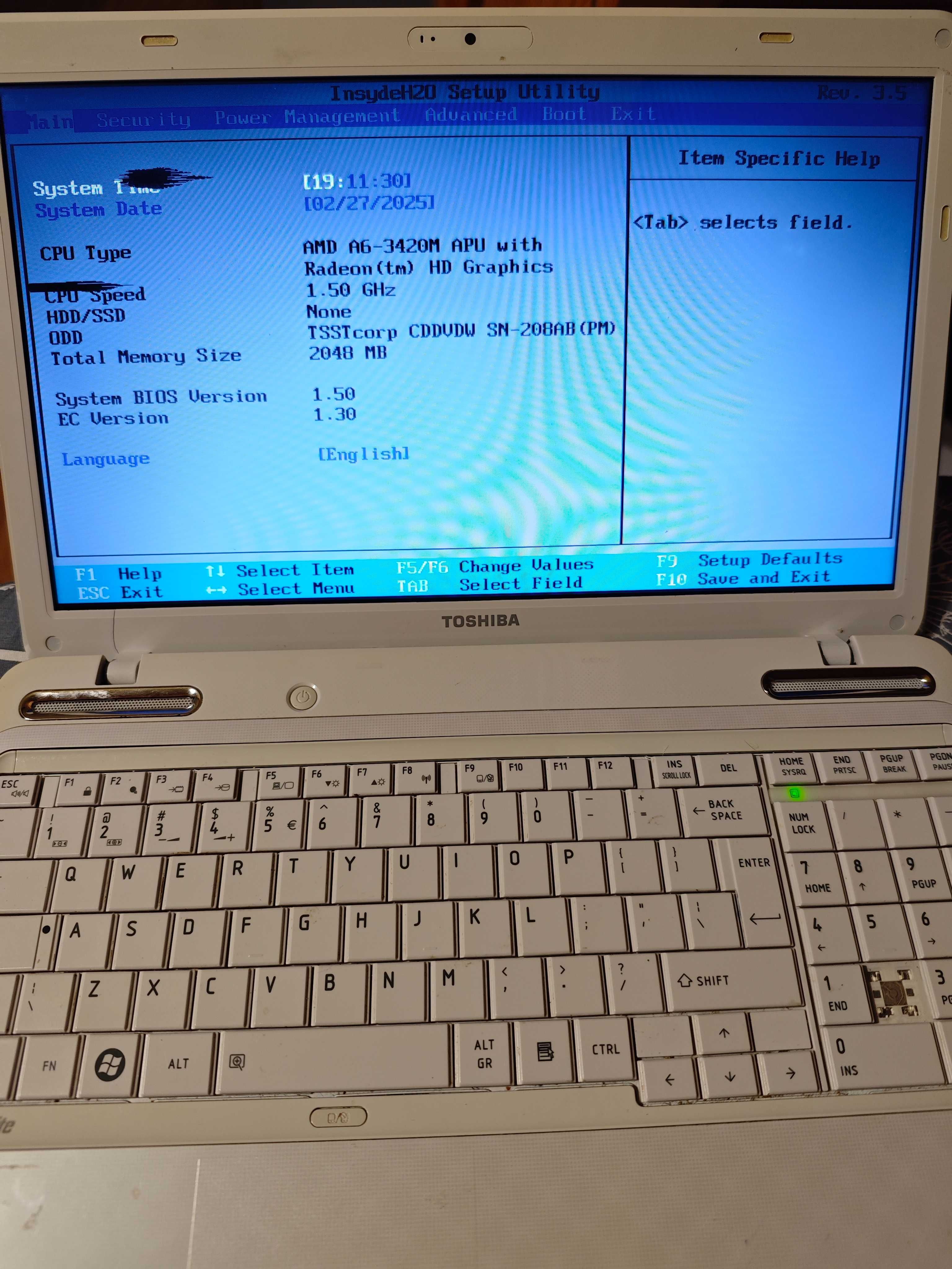 Laptop Toshiba satellite L755D AMD A6 2GB