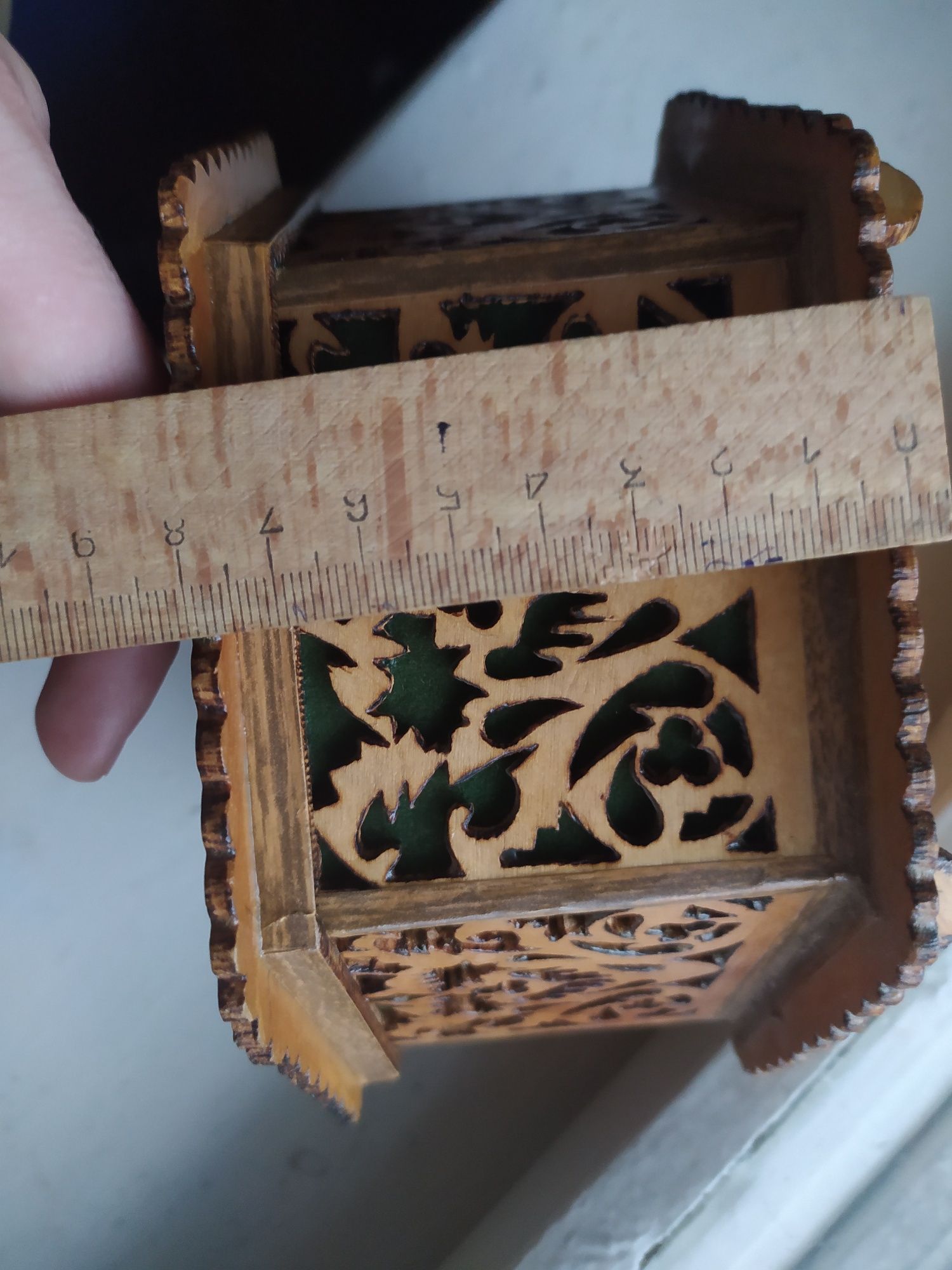 Шкатулка скринька дерев'яна із замшом для прикрас