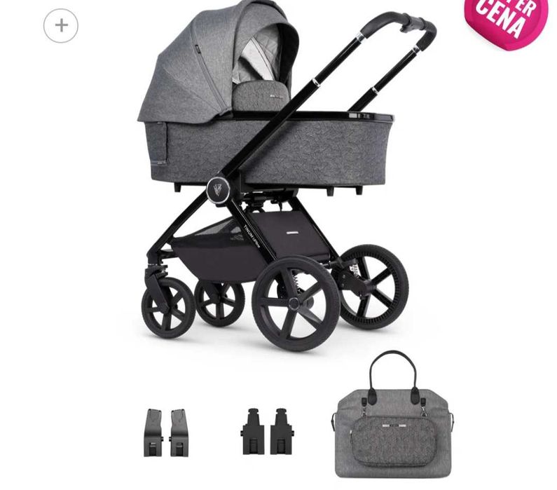 Wózek NOWY Venicci Upline 2w1 Slate Grey + adaptery + torba