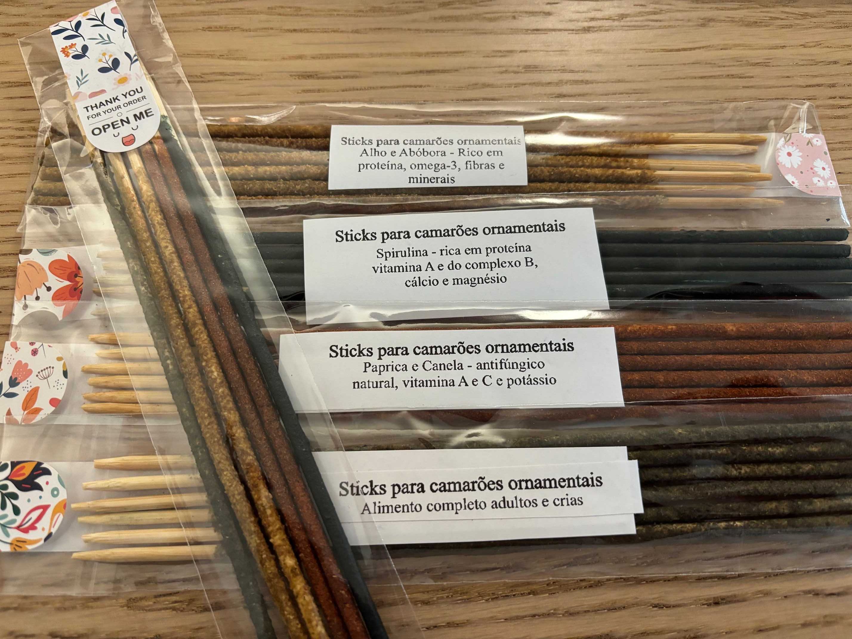 Sticks para camarão neocaridina e caridina