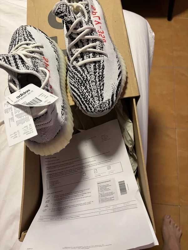 YZ350\Czarno DamskieAdidasYeezy350ZebraV2UnisexTrampki rozmiar.40