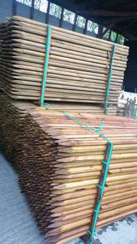 Paliki drewniane do Drzewek fi. 5x200cm  brąz palisada rygle półwałki