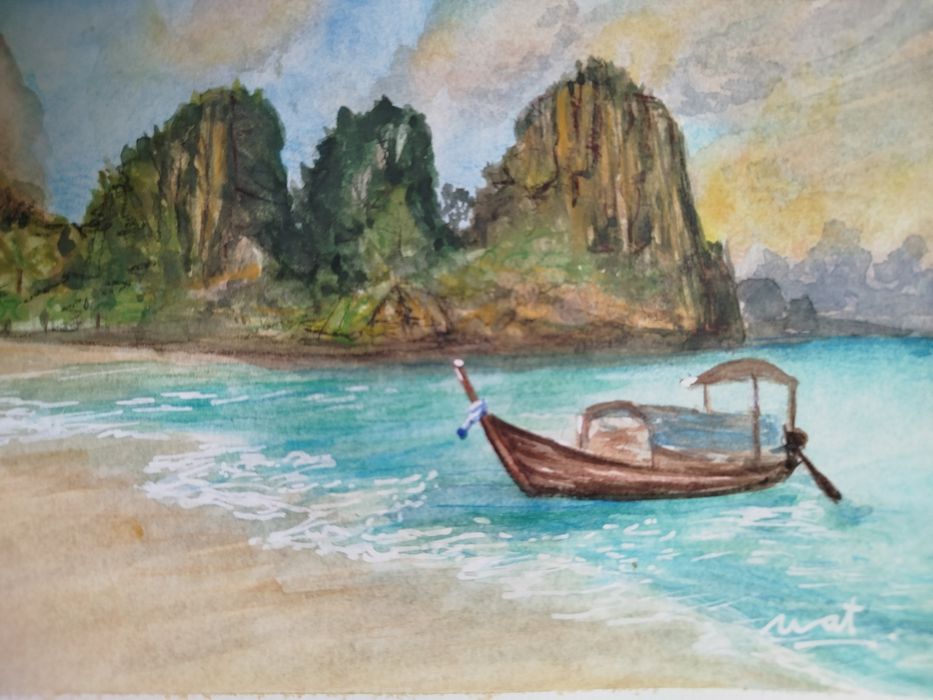 Aguarela original Tailândia