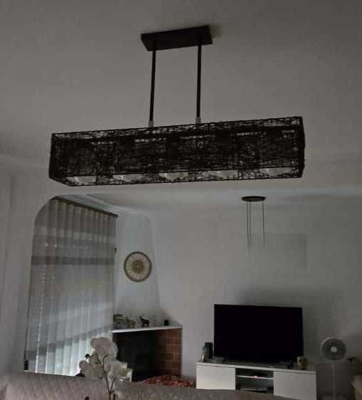 Candeeiro de teto Suspenso- tipo palha em cor Castanho