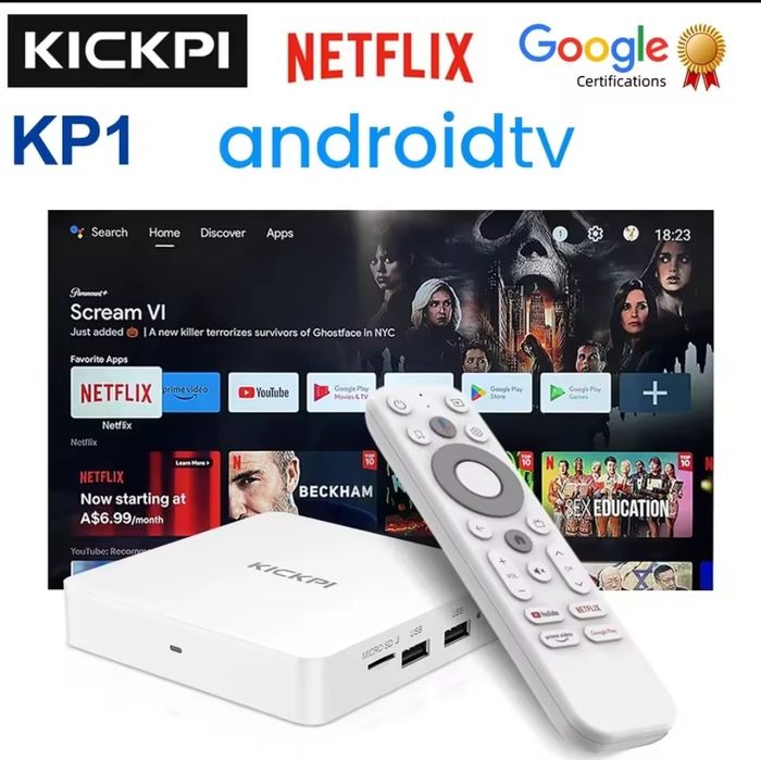 Smart TV Kickpi KP1 2/32 Гб, сертифікована Google TV і Netflix 4K