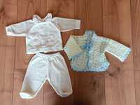 Conjunto ( Camisola + Calças) + Casaco de lã - 0 meses