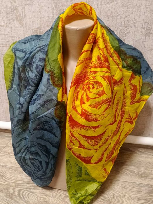 Шёлковый платок тонкий 90x90 см шелк