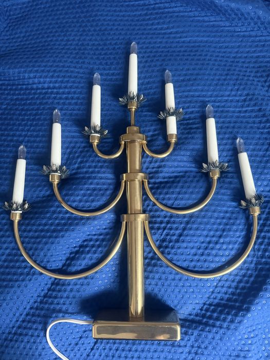 Świecznik adwentowy mosiadz na prąd prezenty