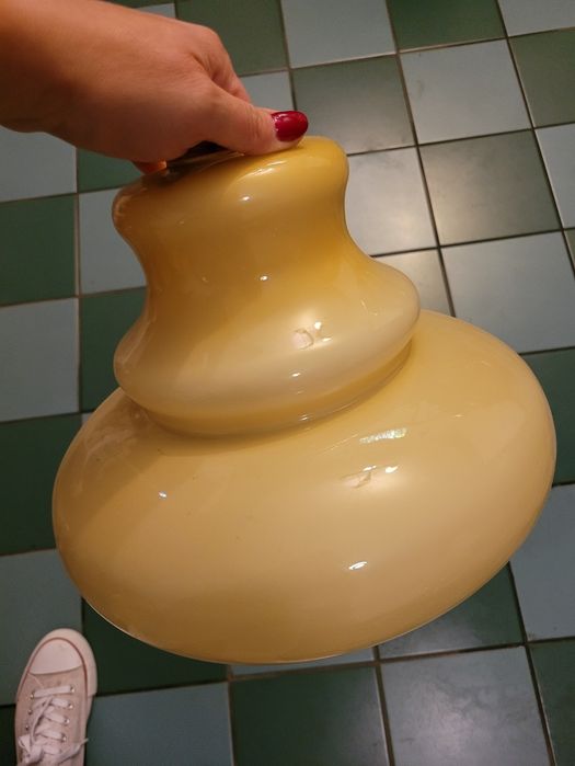 Lampa klosz PRL stan bdb miodowa szkło