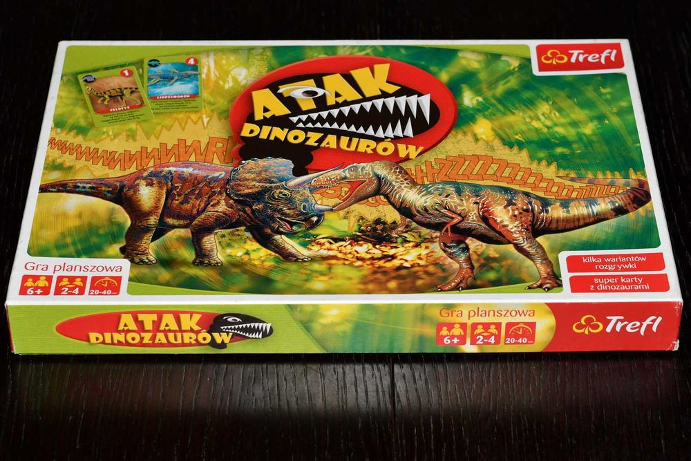 Edukacyjne: gra i dwie książki dla fana dinozaurów