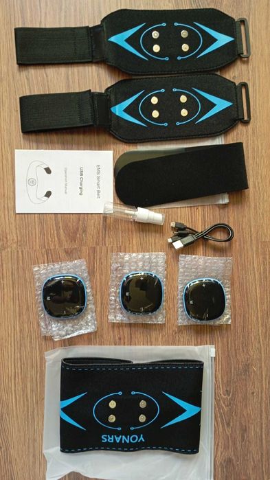 Urządzenie treningowe EMS Yonars, ABS Trainer, stymulator, pas+opaski